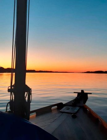 Sunset in the river